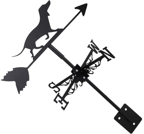 Sosoport Wetterfahne Aus Metall Mit Dackelmotiv Zur Dachmontage Mit Genauer Windrichtungsanzeige