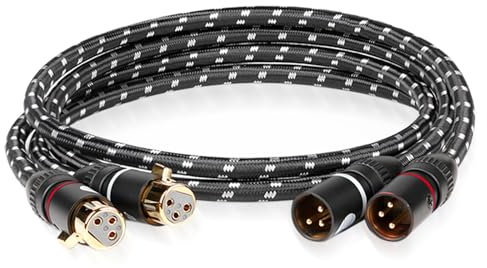 BOAACOUSTIC JIB XLR Kabel 3m XLR Audio Kabel Hi-end Audiophile XLR Stecker auf Buchse 3 PIN (BEB-2003,2-PACK/SET，3m)