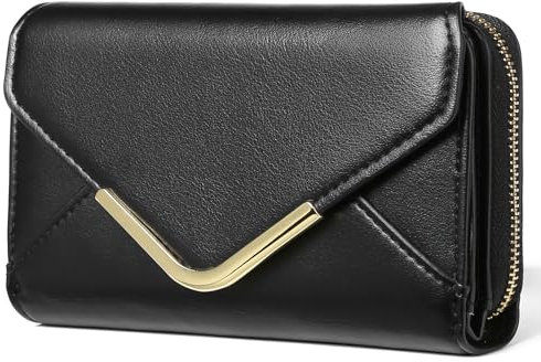 FALAN MULE Geldbörse Klein Damen, Geldbeutel Damen Klein RFID-Schutz, Portemonnaie Damen aus weichem Leder, Portmonee mit 10 Kartenfächer und Zipper Münzfach Brieftasche, Clutch Handtasche