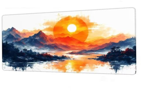 Tapis de Souris XXL,sous Main Bureau Rouge Tapis de Souris Gamer Imperméable,Tapis Souris Bleu Tapis Bureau avec Base Anti-Dérapage,Mouse Pad avec Bords Cousus,Accessoire Bureau,Cadeau Femme BJ-480