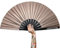WONKIWEAR Fan, Folding Handheld, Luxury Shimmer Rose Gold Glittery, Large Strong Black Bamboo. Unisex for Rave, Festival, Concert, Drag, Gay Pride (Rose Gold Shimmer, Large)
