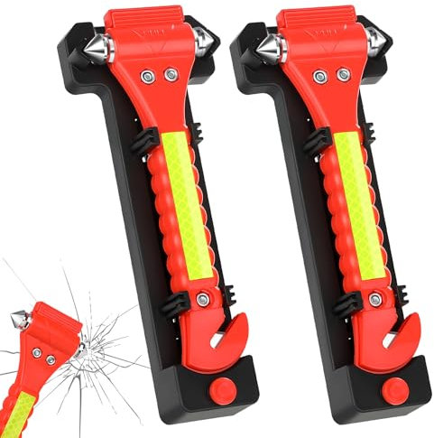 NEUTYPECHIC Marteau Brise-Vitre 2 en 1, 190x73x34 mm, Bandes Réfléchissantes