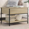 IBUQDDV Couchtisch Sonoma-Eiche 70x50x50 cm Holzwerkstoff und Metall Coffee Table Couchtische Wohnzimmertisch Sofatisch für Wohnzimmer