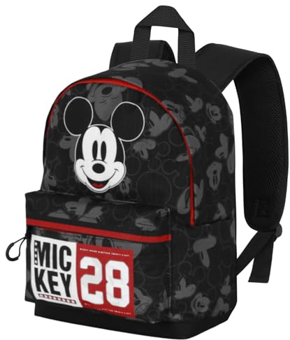 Disney Micky Maus Year-Kleiner FAN HS Rucksack, Schwarz, 25 x 35 cm, Kapazität 12 L