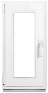 Framex Finestra seminterrata piccola in PVC bianco, Larghezza x Altezza 40 x 80 cm (400 x 800 mm), doppi vetri (32 mm), anta-ribalta, DIN sinistra, Premium