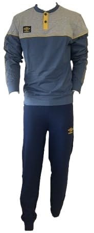 Umbro Pigiama Uomo in Cotone, Serafino (IT, Testo, M, Regular, Regular, Jeans) 10396