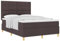 vidaXL Boxspringbett mit Knopfheftung in Dunkelbraun | Passt für Queen Size Matratze | Robustes Stoffmaterial | Modernes Design für Schlafzimmermöbel mit Kopfteil und gepolsterter Unterstützung