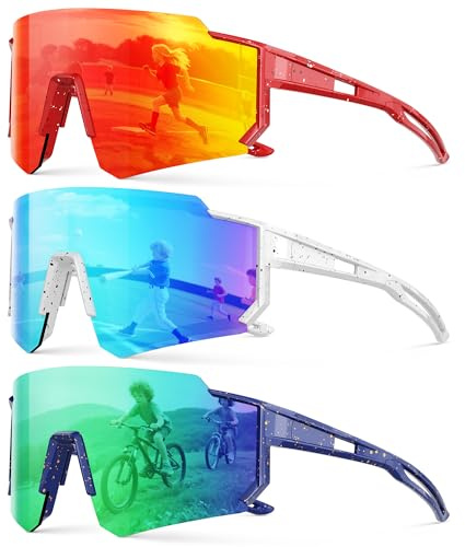 Fanshen Kids Polarized Baseball Sunglasses - Sports Polarized Sunglasses Softball Cycling for Boys Girls Ages 3-12 UV Protection Lightweight & Comfortable