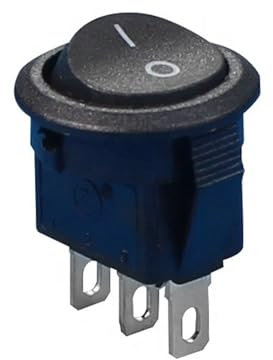 Interruptor basculante redondo mini KCD5-102-2 (encendido/apagado), 1 unidad