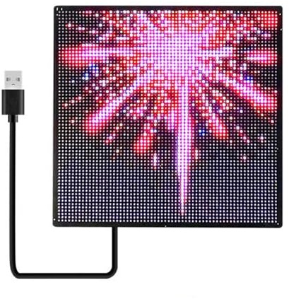 SEAFRONT Pantalla de Signo LED, 64 X 64 Dot Flexible BT Señal LED Programable para Negocios, Carnaval, Fiesta, 25 X 25 Cm, Pantalla Programable