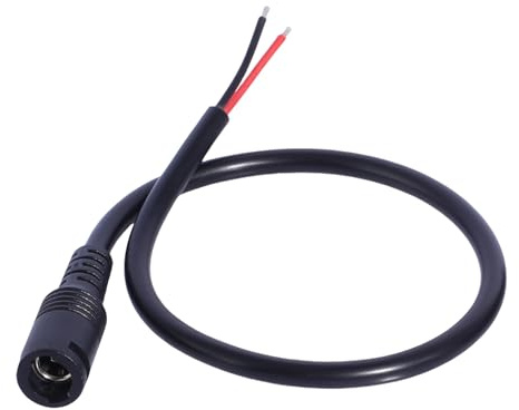 Cavo di alimentazione rotante con bloccaggio 5,5 x 2,1 mm per luci a LED e telecamere di sicurezza, 18AWG AntiDrop, lunghezza 30 cm