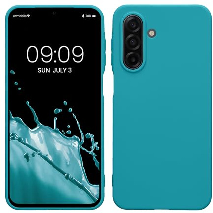 kwmobile Hülle für Samsung Galaxy A17 4G / 5G TPU Case - Handyhülle unterstützt kabelloses Laden, Flexible Schutzhülle, gummiertes Cover in Petrol matt