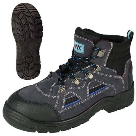 ARTMAS BTMAS B Sicherheitsschuhe Herren Damen SB E SR – Leder Arbeitsstiefel mit Stahlkappe, rutschfest, öl- und benzinbeständig, bequem (EU Schuhgrößensystem, Erwachsene, Numerisch, M, 45)