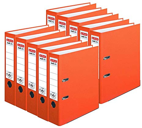 Herlitz Ordner maX.file protect A4, 8 cm breit (Orange, 10er Pack)