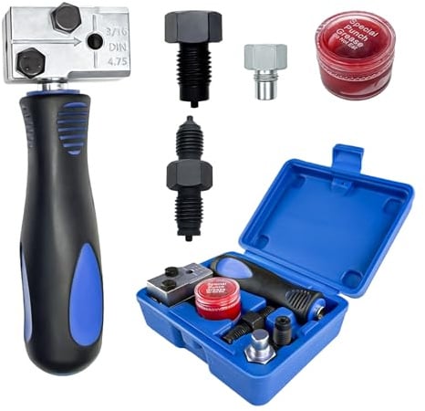 ZenTong Infi Kit de Réparation de Conduite de Frein pour Évasement DIN, Outil de dudgeonnage Double pour Conduite de Frein Universel de 4,75 mm pour Conduites de Frein ou Hydrauliques