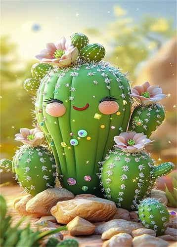 Puzzle 700 Teile, Cartoon Kaktus Puzzle Erwachsene, Herausforderndes Rätsel, Klassische Puzzles 52x38 cm, Geschicklichkeitsspiel für die ganze Familie