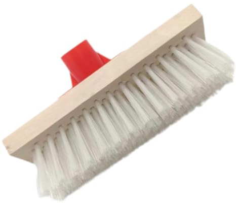 Homoyoyo Brush Removing Sturdy with Stubborn Stains for Handle Wooden Versatile Sweeping Hard Bristle Scrubbing Outdoor Deck Floor Surfaces