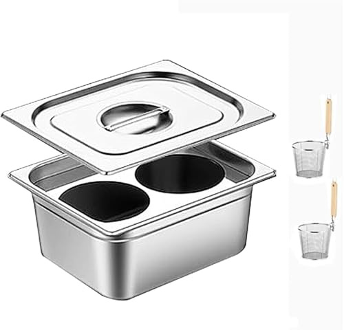 Pentola per pasta, Cuocipasta con cestelli scolapasta, set in acciaio inox da 2/4/6 fori - Riscaldamento rapido, coperchio appendibile, maniglie sicure(2 Holes)