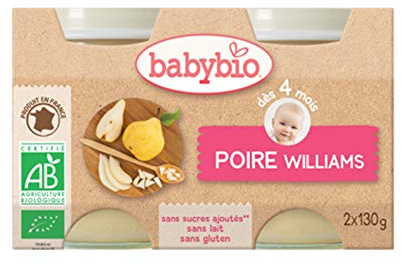 Babybio poire de provence dès 4 mois 2x130g
