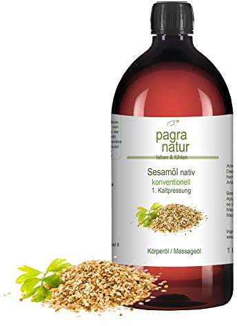 pagra natur Massageöl - Sesamöl nativ, 1. Kaltpressung, konventionell, 1l