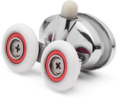 2 x Double Bottom Butterfly Shower Door Rollers/Wheels 25mm Diameter L077-1