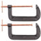 Pair of Extra Large 8 Copper Threaded G Clamps - 200mm Metal/Woodwork C Vices