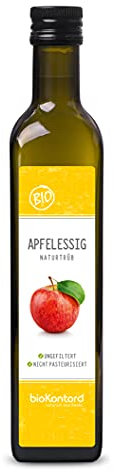 Apfelessig naturtrüb BIO 500 ml I rein, unverarbeitet, unpasteurisiert I Apfelessig ungefiltert mit natürlicher Essigmutter von bioKontor