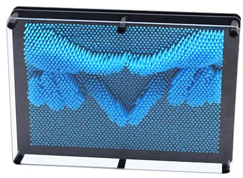 MINGZE 3-dimensionale Pin-Skulptur, Pinart 3D Nagelbrett Fingerabdruck Nadel Malerei Skulptur Nagelbild, Pin Impression Handform Spielzeug, Tolles Spielzeug für Kinder & Erwachsene – Hellblau