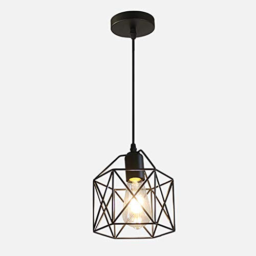 Vintage Pendelleuchten, Retro Industriell Deckenleuchte, Mount Deckenlampe Hängeleuchten, Käfig Kronleuchter Metall Eisen Lampenschirm, E27 Fassung für Loft Wandelgang Esszimmer