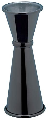 Piazza 475542 Jigger, style japonais, acier inoxydable, 25 ml x 50 ml, noir