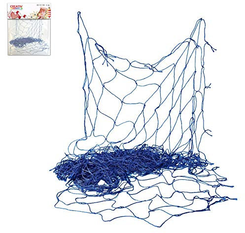 CREATIV DISCOUNT Miniatur Fischernetz, 1 x 1m, blau
