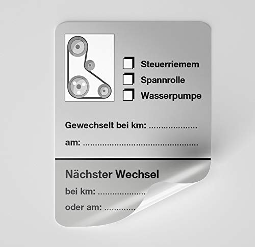 KFZ-Zahnriemen-Steuerriemen-Aufkleber Dunkel-Grau 100 Stück Blanko
