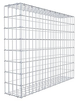 GABIONA Gabione 100 × 80 × 20 cm (L x H x T) – Steinkorb aus 4 mm Draht, Maschenweite 5 × 10 cm, C-Ring Verschluss + Gratis-Zange – ideal für Sichtschutz, Gabionenzaun, Gartenmauer und Steinkorbwand
