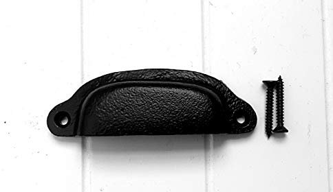 Black Cast Iron Cup Pull Handle Kitchen Drawer Cabinet Cupboards