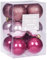 ToCi Set di palline di Natale rosa, 12 pezzi, diametro 6 cm, decorazione natalizia, decorazione per albero di Natale, ciondolo lucido opaco glitterato