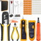 MAYLINEE Crimpzange RJ45 CAT5 CAT6 Kabel Tester Reparatur Netzwerk Werkzeuge Set, Abisolier Koax Crimper Stecker Crimpen, Punch Down RJ11 Wartung LAN Stripper(Schwarz)