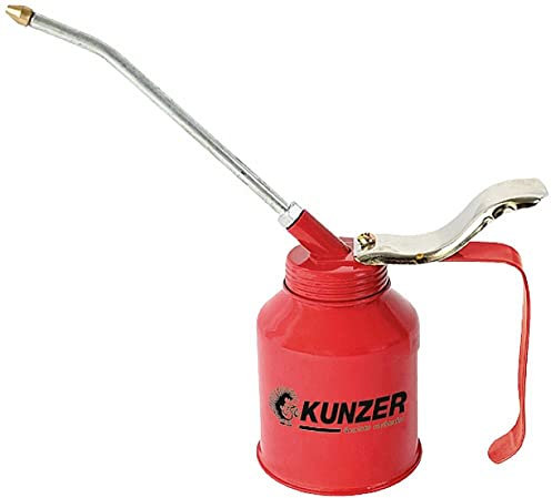 KUNZER 7OEK250 Ölkanne aus Metall mit praktischer Pumpe - 250 ml Fassungsvermögen - für dossiertes Ausgießen, Farbe Rot