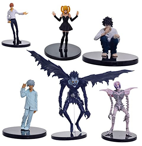 Xinchangda 6 Stück Death Note Figur Ryuk Light Yagami Misa Amane Actionfiguren PVC Statue Anime Collection Modell Ornamente für Kinder Geburtstagsgeschenk