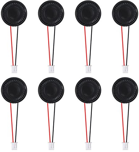 8Pcs 8 Ohm 1W Speaker 8ohm Round 28mm Loud Speakers Compatible with Small Loudspeaker Audio MP3 MP4 Player Speaker 2Pin - Black