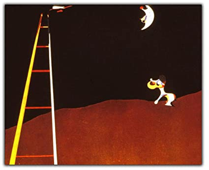 joan miro bilder Druck auf Leinwand. Joan Miró 'Hund bellt den Mond' abstrakte kunstdrucke auf leinwand 50 x 60 cm (19,7 x 23,7 Zoll), rahmenlos