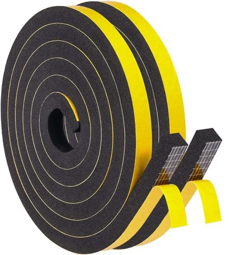 Dichtungsband Selbstklebend für Türen Fenster, 12mm(B) x 10mm(D)/4m Schaumstoff klebeband Gummidichtung Gegen Kalte Zugluft/Anti-Kollision/Schalldichter/Wasserdichter/Staubdicht