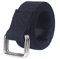 SagaSave Cintura unisex in tela, regolabile, stile casual, con fibbia a doppio anello, 110 cm, cintura elastica per jeans, Nero , 110 cm