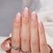 BTArtbox French Tip False Nails Short - Almond Press on Nails in 15 Sizes, 30Pcs Soft Gel Fake Nail with Glue, Reusable Semi-Transparent Stick on Nails for Women, Mermaid