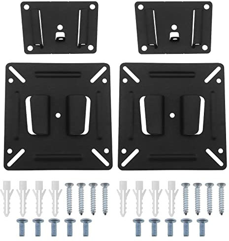 2 Sets Monitor Wall Mount Bracket for 14-24 Inch LCD TV Monitors Advertising Machines Industrial Screen Max Load 30lbs 15kg Up to 100x100mm