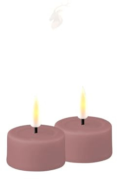 Deluxe Homeart Teelicht 2 Stück aus Echtwachs - Light Purple