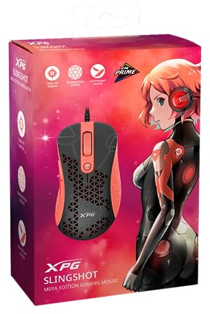 XPG Slingshot Mera Edition Gaming-Maus, 12000DPI, 6 Tasten, USB, RGB, Slingshot-BK/OGCWW
