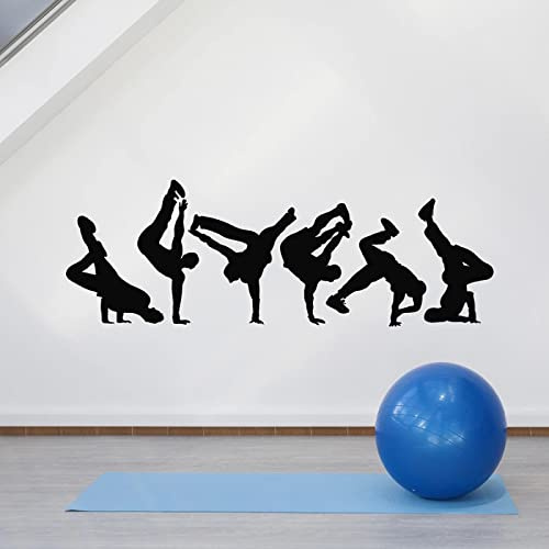 WEIMEIJIE breakdance wandapplikation silhouette straße tanz tanzraum teenie schlafzimmer heimdekoration vinyl fenster aufkleber wandbild 57x162 cm
