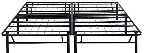 PrimaSleep 35,6 cm faltbarer, robuster Metallplattform-Bettgestell/Unterbett-Aufbewahrung/bequemer Bettgestell/kein Lärm/Schwarz/Voll