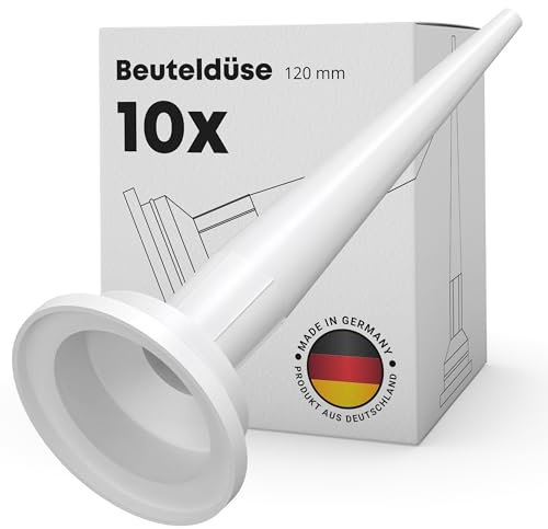 Lot de 10 embouts de seringue en silicone - Buse à sac standard 120 mm - Pointe pour presse à cartouche - Embouts de cartouche pour cartouches en silicone - Buse d'étanchéité pour pistolet à presser -