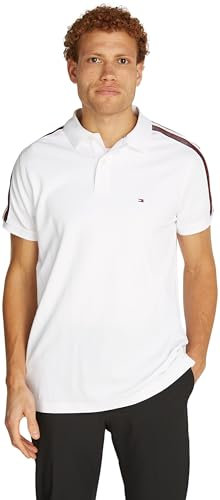 Tommy Hilfiger Men's Shadow GS REG Polo S/S, White, 3XL Plus